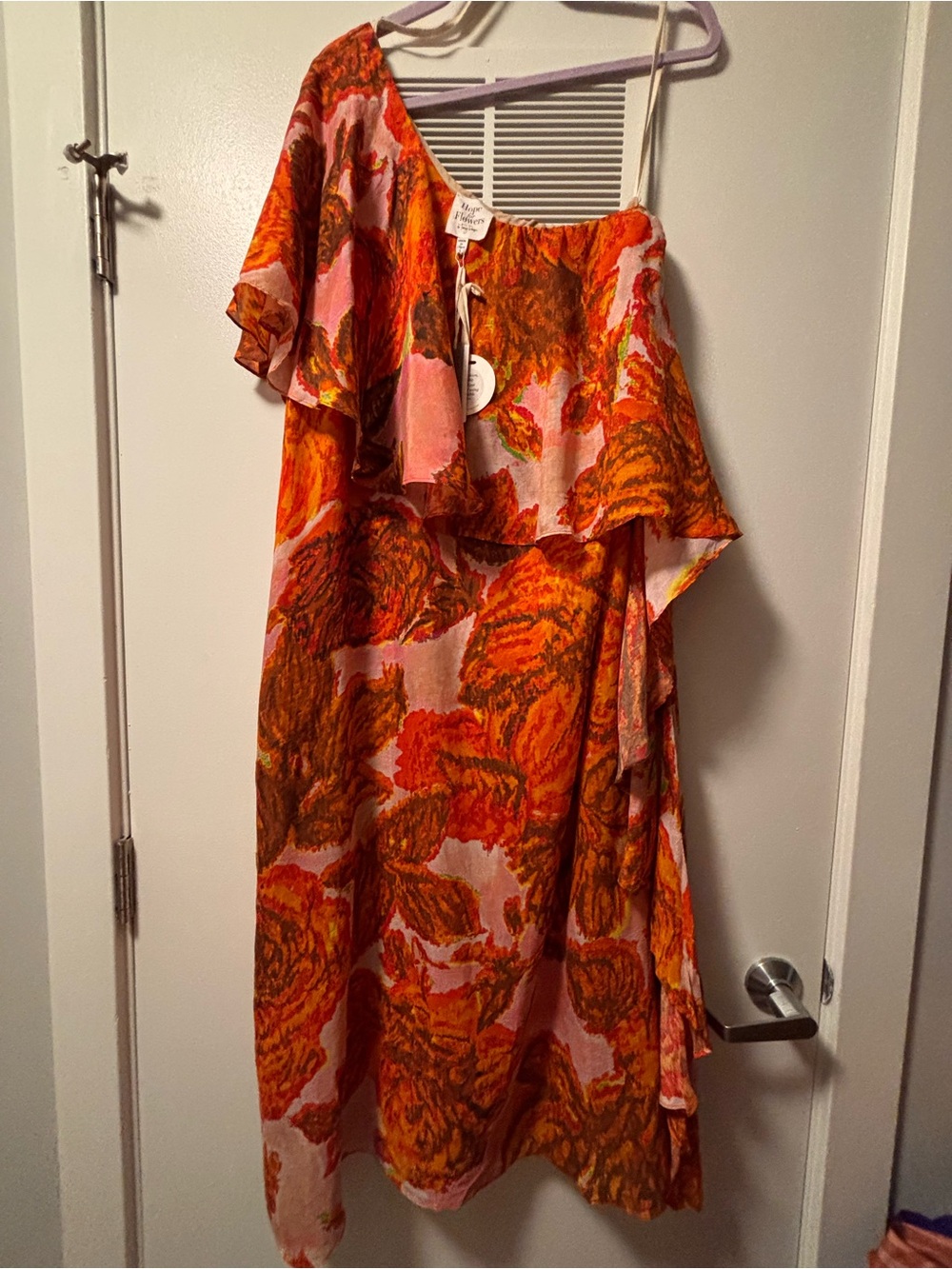 NWT Anthropologie Hope for Flowers Tracy Reese Floral One Shoulder Midi Dress L - Picture 5 of 10